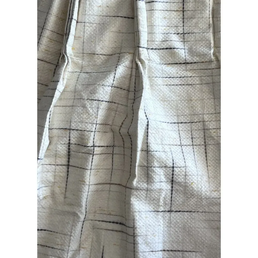 Sears Roebuck 80s Curtains Pair Yellow Woven Textured Retro Pinch Pleat 24x60